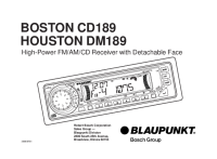 Blaupunkt Boston-CD-189 - Owners Manual